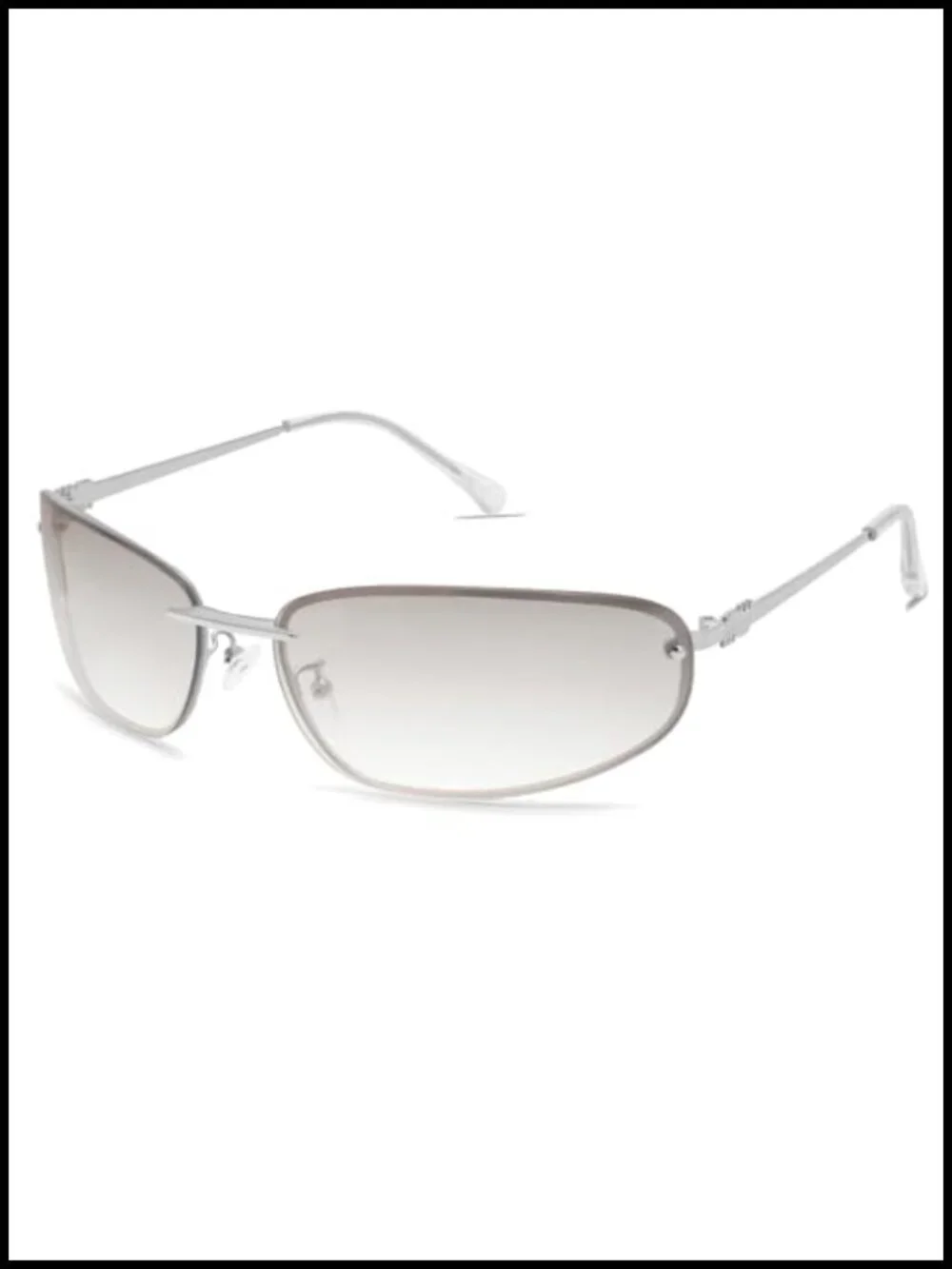 Y2K Rimless Sunglasses Retro 90s Metal Narrow Frame UV400 Protection
